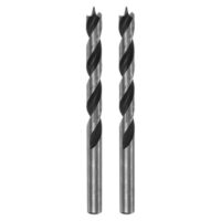 Zwei Holzbohrer mit 7,5 mm Durchmesser aus Kohlenstoffstahl für verschiedene Materialien wie Weichholz, Hartholz und Kunststoff. Ideal für Schreiner und Holzbearbeitung.