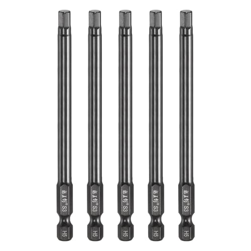 QUARKZMAN Sechskant Bit Set, 5 Stück, magnetische Hex Screwdriver Bits, Industriestandard, elektrische Schraubendreher, hochwertige S3-Stahl