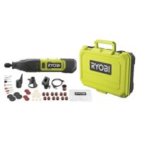 12 Volt Akku Rotationswerkzeug von RYOBI, 35-teiliges Zubehör, Drehzahlregelung 5.000-35.000 U/min, Lithium-Batterie