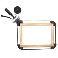 Relaxdays Rahmenspanner mit 4 Spannbacken & 4 Meter Nylongurt zum Leimen und Schrauben von rechtwinkligen Werkstücken, HBT: 3 x 10 x 28 cm, schwarz