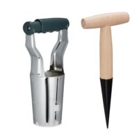 Blumenzwiebelpflanzhilfe, Setzholze und Zwiebelpflanzer für Gartenpflanzungen, Metall und Holz, Mehrfarbig