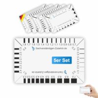 Sachverständigen-Zubehör Rissmonitor als praktische Risskarte 5er Set - Messlehre, Spaltmaß, Risslineal, Rissbreitenmesser und Rissbreitenlineal für Sachverständige