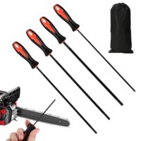 Rundfeile für Kettensägen, 4 verschiedene Größen: 3,2 mm, 4,0 mm, 4,8 mm und 5,5 mm, ergonomisch geformter Griff und rutschfeste Oberfläche