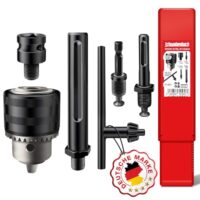 Professionelles Bohrfutter Komplett Set mit 4 Adaptern, SDS Plus und Max, Sechskant E6.3 und Stecknuss Bohrfutteradapter