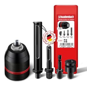 Schnellspannbohrfutter Komplett Set, Adapter für Bohrmaschinen und Schlagschrauber mit verschiedenen Durchmessern