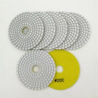 Hochwertige Diamantflexible Wet Polierscheiben für Granit und Marmor, 4 Zoll / 100 mm, 7 Stück Set, weiße Harzbonding, Schleifscheiben