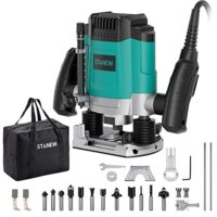 Professionelle Holzfräsmaschine mit 6 Geschwindigkeiten zwischen 16000-30000 U/min für eine hohe Schneidmenge bei der Holzbearbeitung.