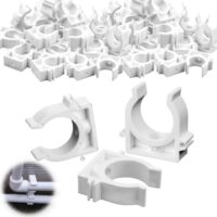 Klemmschellen Set aus 60 Stücken für Rohre, 20mm Klemmschelle, weißer Kunststoff, ideal als Befestigung für verschiedene Arten von Rohren.