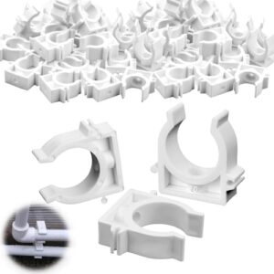 Klemmschellen Set aus 60 Stücken für Rohre, 20mm Klemmschelle, weißer Kunststoff, ideal als Befestigung für verschiedene Arten von Rohren.