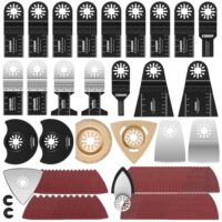 Sägeblätter Kit mit 105 Stücken aus hochwertigem Kohlenstoffstahl und Edelstahl, oszillierende Klingen für präzise Schnitte in Metall, Holz und Kunststoff, kompatibel mit Fein Multimaster, Dremel, Bosch, Makita DTM51 und Einhell