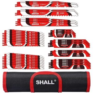 Ersatz-Sägeblatt-Set aus Hartmetallstahl für den Baumschnitt, 34-teiliges Klingenset mit Aufbewahrungstasche für Holz, Metall und Kunststoff