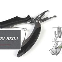 Kombinierte Schere und Sprengringzange für geflochtene Schnur und Angelschnür, Split Ring Pliers mit gratis Petri Heil Aufkleber