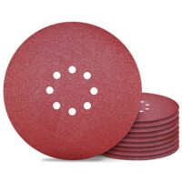 Wandschleifer Schleifscheiben für Schleifgiraffe Langhalsschleifer und Trockenbauschleifer - Schleifpapier 225mm Klett - 10 Stück - Körnung P80-8 Loch Schleifgitter 225