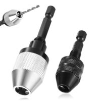 Schnellwechsel Bohrfutteradapter für Schlagbohrmaschine, 0.3-6.5mm und 0.3-3.6mm, Keyless Schnellspannbohrfutter in Aluminiumlegierung mit abnehmbaren Stahlstangen