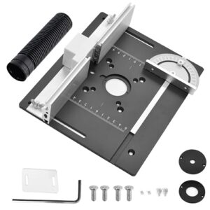 Set mit 3 Frästisch Einlegeplatten, Aluminiumlegierung, für Oberfräsen und Router Tisch, hochwertige Qualität, sandgestrahlt, um Oxidation zu verhindern.