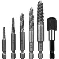 6-teiliges Shallho Schraubenausdreher Set, Screw Extractor Set mit magnetischem Bithalter zum Entfernen beschädigter Schrauben