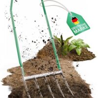 Robuste Grabgabel mit 5 Zinken für effiziente Gartenarbeit und einfache Bodenlockerung