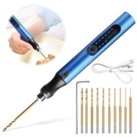 Elektrischer Mini Handbohrer mit 10 Bohrern und 3 Gang Einstellung, wiederaufladbar über USB Kabel, ideal für DIY Projekte und Bastelarbeiten wie Holz, Harz, Schmuckherstellung und Leiterplatten
