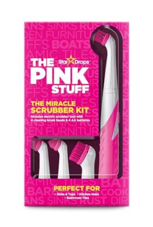 Der Wunderreiniger Kit von Stardrops, ein Set mit 4 Reinigungsbürstenköpfen für eine kraftvolle Reinigung von Oberflächen wie Keramik, Glas und Edelstahl.