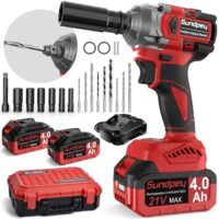 Komplett-Set für Heimwerker und DIY-Anfänge, bürstenloser Schlagschrauber mit hoher Präzision und Effizienz, inklusive 9 Bohrer, 6 Steckdosen, Ladegerät und Verlängerungsstange