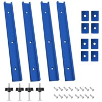 Vollständiges Set für T-Slot-Systeme, 4 Stück T Nut Schiene M8 M6, 400 mm Führungsschiene, Montageschiene, Gleitschiene, Aluschiene, Gehrungsschiene, Ausgestattet mit 4 M8-Griff, 4 M6 Gleitblock, 4 M8 Gleitblock