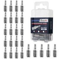 Torx-Schraubendreher T20-Bit-Set mit 25 Stücken, Sechskant-Antrieb, Chrom-Vanadium-Stahl, hochwertige Oberflächen-sandstrahlen-Beschichtung