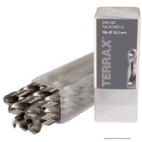 TERRAX by RUKO Spiralbohrer HSS-G 10,2 mm in Kunststoffpack aus 5 Stücken. Hochwertiges Werkzeug für Bohrarbeiten mit geschliffener Spitze und hoher Genauigkeit.