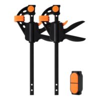 Einhandzwingen von TOOLMAYS, zwei Stück mit Connector, Schraubzwingen Set, Spannkraft 80kg, Spannweite 152 mm, Dehnbereich 154mm - 620 mm, für Heimwerken und handwerkliche Arbeiten