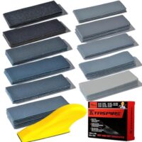 Nassschleifpapier Set mit verschiedenen Körnungen, ideal für verschiedene Anwendungen wie Schleifen und Glätten von Oberflächen.