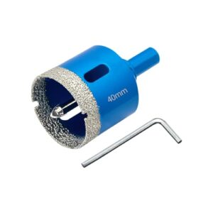 Teronbeta Diamant Lochsäge 40mm mit Zentrierbohrer, Professioneller Hartgelöter Diamant Kernlochbohrer für Fliesen, Porzellan, Keramik, Glas, Quarzit und Marmor