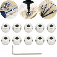 Tiefenanschlagringe Set, Tiefenbegrenzer Bohrer Ring Positionierer (ID: 5mm, 8 Stück) mit Sechskantschlüssel für Bohrer in Holzbearbeitung, hoher Präzision und Langlebigkeit