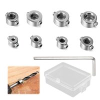 Tiefenanschlagringe Set, 8-teilig, für präzise Bohrungen bei Dübelmontage, Tiefenbegrenzer für Bohrer von 3-10mm