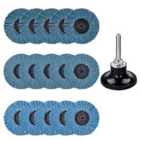 Mini Fächerscheiben für Bohrmaschinen 40/60/80er Körnung, 50 MM Schleifscheiben Pad Kit mit 6,35 MM Adapter, Schleifaufsatz für Akkuschrauber, Klein Schleifpapier Schleifpads