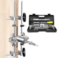 Tuerenschloss-Einsteck-Set mit 18 mm, 22 mm und 25 mm Bohrern für die Installation von Holztuerenschlossen. Wartungsset für Lochsägenöffner und Passwortschlossanpassung.