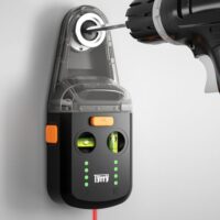 Tyrry 4-in-1 Laser Wasserwaage mit Kreuzwasserwaage, Bohrstaubfänger und Wandhalterung für Dekorationen, Bildaufhängungen und Heimwerkerprojekte