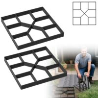 Betonpflastersteine, quadratische Formen, DIY Pflasterformen für Beton und Zement, perfekt für den Gartenweg, Menschen, 40x40x4cm, 2 Stück
