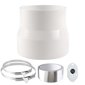 URHRHU Reduzierstück für Dunstabzugshaube: Rundrohr Adapter 100mm auf 115mm mit Edelstahl Schlauchschellen, Abluftschlauch Adapter für Lüftungsanlagen
