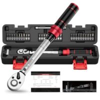 Drehmomentschlüssel-Set für Fahrrad und Motorrad, 1/4" Drehmomentschlüssel, Verlängerungsstange, Bits, Torx, Kreuzschlitz, Sechskant, Pozidriv