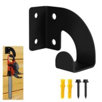 Robuster Kettensägenaufhänger für Garten, Garage und Werkstatt mit schwarzem Metall