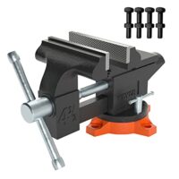 VEVOR 11,5cm Schraubstock mit 240° Drehbarkeit und Sphäroguss-Konstruktion, ideal zum Schärfen, Schleifen und Sägen in der Werkstatt.
