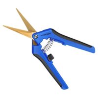 VIVOSUN Gartenschere 16,5cm Ernteschere mit Gebogenen Titanbeschichteten Klingen, Feststellgriff, Pflanzenschere für Blumen Rosen Früchte Pflanzen Garten, Blau