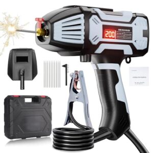 VOBOR Elektroden Schweißgerät, 200A Tragbares Handschweißgerät ARC mit IGBT Inverter, 220V Lichtbogenschweißgeräte für 1,6-3,2 mm Drahtstangen, Mini Schweissgerät