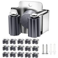 Gerätehalter-Set aus Edelstahl mit Gummirollen, korrosionsbeständig und feuchtigkeitsbeständig, ideal für Küche, Badezimmer, Garage oder Garten
