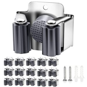 Gerätehalter-Set aus Edelstahl mit Gummirollen, korrosionsbeständig und feuchtigkeitsbeständig, ideal für Küche, Badezimmer, Garage oder Garten