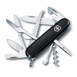 Multifunktionales Taschenmesser mit 15 Funktionen, darunter Holzsäge, Schere, Mehrzweckhaken und Klinge. Ideal für Ausflüge in die Wildnis, Tätigkeiten in der freien Natur und Reisen.