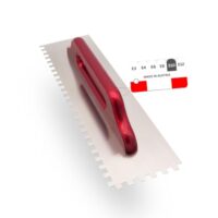 Professionelle Handwerker und Heimwerker können mit der WERKFIT Profi Zahnkelle aus Edelstahl 10 mm glänzendes Ergebnisse erzielen. Die Kelle ist mit einer rostfreien Edelstahlklinge ausgestattet und verfügt über einen Holzgriff mit Anti-Rutsch-Beschichtung.