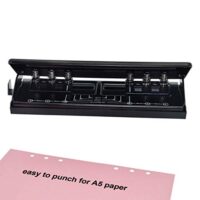 Einstellbarer 6-Loch-Locher aus Metall für effiziente Papierbearbeitung in verschiedenen Größen, geeignet für Filofax-Pläne und 6-Ringbinder
