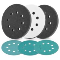 Schleifpads-Kit mit 3 Schleifpapier und Klett-Oberfläche für professionelles Polieren und Schleifen von Oberflächen