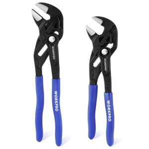 Hochwertiges Zangenschlüssel-Set aus Cr-V-Stahl, 180mm und 255mm lang, Rillengelenkzange ohne Zähne, paralleles Backendesign mit doppelten Arbeitssparenden Griffen