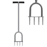 Manuelles Vertikutier- und Bodenbelüftungsgerät mit Vier Eisenspikes, 90 cm, Grau für Rasenpflege